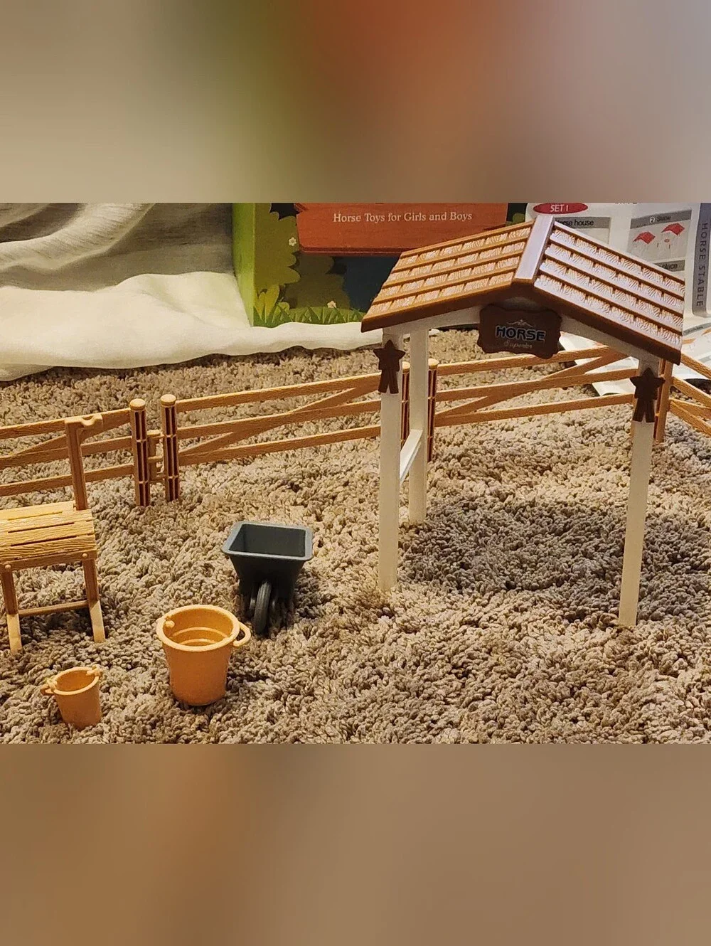 Peagrav Horse Stable Playset Horses & Toy Figure for Boys & Girls, Talking Horse